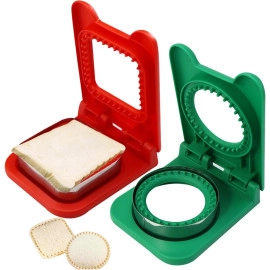 Sandwich Cutter and Sealer, Serrated Design, Stainless Steel, Makes Pocket Sandwiches (Square)