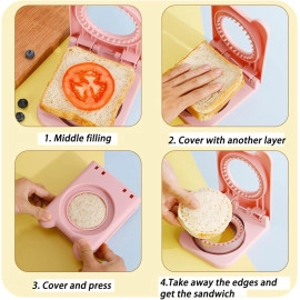 Sandwich Cutter and Sealer, Serrated Design, Stainless Steel, Makes Pocket Sandwiches (Square)