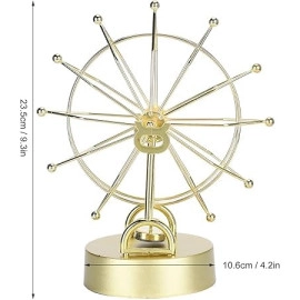 Electronic Perpetual Motion Mini Ferris Wheel Revolving Gadget Enchanted Desk Ornament Stress Relief Toys Perpetual Motioning Kinetic Sculpture Accessories Tabletop Decor Home Bedroom Office