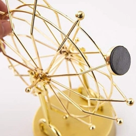 Electronic Perpetual Motion Mini Ferris Wheel Revolving Gadget Enchanted Desk Ornament Stress Relief Toys Perpetual Motioning Kinetic Sculpture Accessories Tabletop Decor Home Bedroom Office