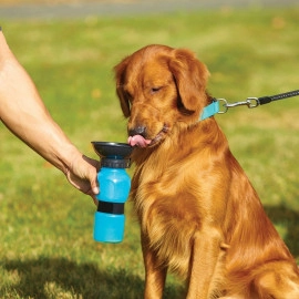 Dog Water Bowl Bottle Sipper Portable Aqua Dog Travel Water Bottle Bowl 18-oz Dog Bottle 500ml Auto Dog Mug for Pets - Auto Dog Mug - 1Pcs (Multicolor)