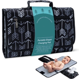 Baby Changing Mat with Organizer Bags, Foldable and Detachable Changing Pad for Baby Diaper Bag, Changing Table Pad. One-Hand Diaper Change Pad. Baby Shower Gifts, Newborn Baby Essentials