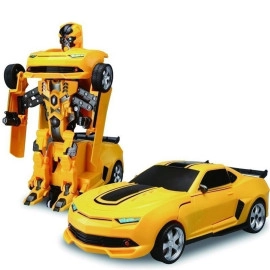 2in1 Transform Robot Car Toy with Sound for Kids (Yellow)