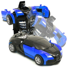 2in1 Transform Robot Car Toy with Sound for Kids (Yellow)