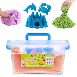 Kinetic Sand For Kids/Boys/Girls To Play 1 Kg Box Clay With Moulding Toys. (1Kg Box), Multicolor