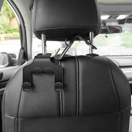 Essentials Multifunctional Car Seat Headrest Hanger | Car Interior Accessories Stylish Universal Auto Seat Hook for Purses & Bags, Upgraded 2 in 1 Car Headrest Hooks (Pack of 2)