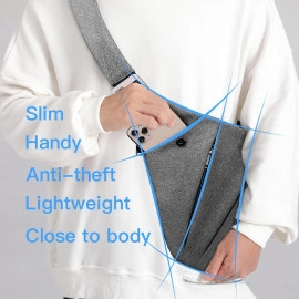 Personal Flex Bag for Men Women,Waterproof Sling Crossbody Bag,Causal Large Capacity Polyester men chest bag,Anti Theft Slim Crossbody Bag Sling Chest Backpack for Sport Travel