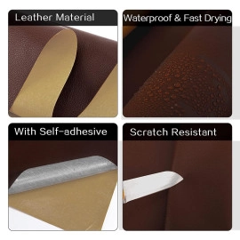 Black Lather Adhesive Leather Repair Patch for Upholstery Leather Repair Tape, Self-Adhesive Genuine Leather Patch 30 X 50 Patch Leather Adhesive for sofa-B (Black)