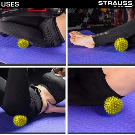 Acupressure Massage Ball, 3.5 inch | Ideal for Physiotherapy, Deep Tissue Massage, Trigger Point Therapy, Muscle Knots | Acupressure Therapy Ball for Myofascial Release & Pain Relief, (Blue)