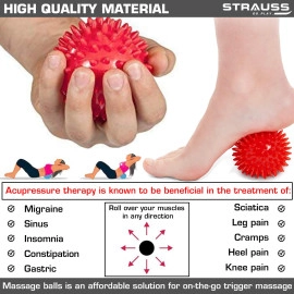 Acupressure Massage Ball, 3.5 inch | Ideal for Physiotherapy, Deep Tissue Massage, Trigger Point Therapy, Muscle Knots | Acupressure Therapy Ball for Myofascial Release & Pain Relief, (Blue)