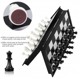 Magnetic Educational Chess Board Set with Folding Chess Board 2 Plyaers Travel Toys for Kids and Adults (10 Inch) (Black Color)