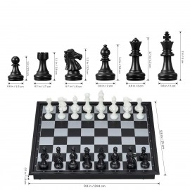 Magnetic Educational Chess Board Set with Folding Chess Board 2 Plyaers Travel Toys for Kids and Adults (10 Inch) (Black Color)