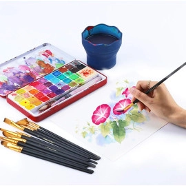 Painting Brushes Set of 12 Professional Round Pointed Tip Nylon Hair Artist Acrylic Painting Brush for Acrylic/Watercolor/Oil Painting