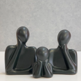 Yoga Girl Statue | Set of 3 | Minimalist Ceramic Meditation Thinker Sculpture | Decorative | Yoga Statues