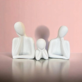 Yoga Girl Statue | Set of 3 | Minimalist Ceramic Meditation Thinker Sculpture | Decorative | Yoga Statues