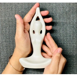 Yoga Girl Statue | Set of 3 | Minimalist Ceramic Meditation Thinker Sculpture | Decorative | Yoga Statues