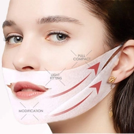 V-Shaped Slimming Mask Facial Gel Pad Care V-shape Double Chin Reducer Line Contour Lifting Up Firming Moisturizing Great for Shaping, Tightening Skin, Women and Men