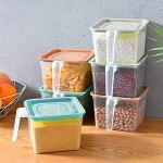 1100ml Fridge storage containers jar Set Plastic Refrigerator Box with Handles and Airtight Lid Unbreakable kitchen storage Vegetable Food Fruits Basket (Pack Of 2, Multi Color)