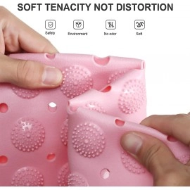 Anti Skid Bath mat with Foot Scrubber for Bath Room Shower mat with Suction Cups & Drain Holes Silicone Floor mat for Kids & Adults (70 x 35, Grey)