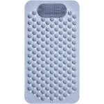 Anti Skid Bath mat with Foot Scrubber for Bath Room Shower mat with Suction Cups & Drain Holes Silicone Floor mat for Kids & Adults (70 x 35, Grey)
