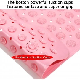 Anti Skid Bath mat with Foot Scrubber for Bath Room Shower mat with Suction Cups & Drain Holes Silicone Floor mat for Kids & Adults (70 x 35, Grey)