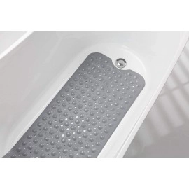 Anti Skid Mat for Bath and Bathroom Shower Mat Floor Bathroom Anti Slip Mat with Suction Cups & Drain Holes (Grey 40x100 cm)