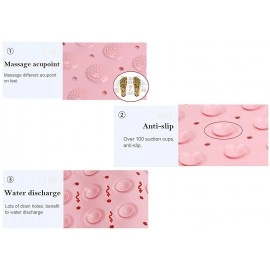 Anti Skid Mat for Bath and Bathroom Shower Mat Floor Bathroom Anti Slip Mat with Suction Cups & Drain Holes (Grey 40x100 cm)