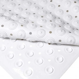 Anti Skid Mat for Bath and Bathroom Shower Mat Floor Bathroom Anti Slip Mat with Suction Cups & Drain Holes (Grey 40x100 cm)