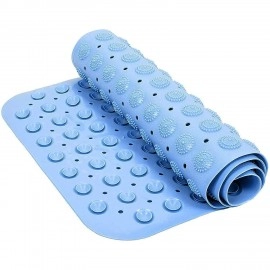Anti Skid Mat for Bath and Bathroom Shower Mat Floor Bathroom Anti Slip Mat with Suction Cups & Drain Holes (Grey 40x100 cm)