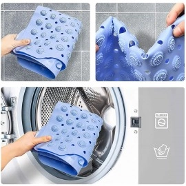Anti Skid Mat for Bath and Bathroom Shower Mat Floor Bathroom Anti Slip Mat with Suction Cups & Drain Holes (Grey 40x100 cm)