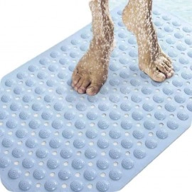 Anti Skid Mat for Bath and Bathroom Shower Mat Floor Bathroom Anti Slip Mat with Suction Cups & Drain Holes (Grey 40x100 cm)