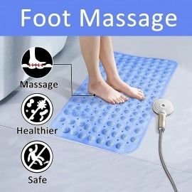 Anti Skid Mat for Bath and Bathroom Shower Mat Floor Bathroom Anti Slip Mat with Suction Cups & Drain Holes (Grey 40x100 cm)