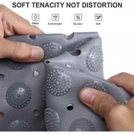 Anti Skid Mat for Bath and Bathroom Shower Mat Floor Bathroom Anti Slip Mat with Suction Cups & Drain Holes (Grey 40x100 cm)