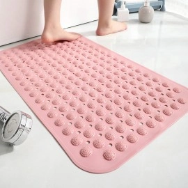 Anti Skid Mat for Bath and Bathroom Shower Mat Floor Bathroom Anti Slip Mat with Suction Cups & Drain Holes (Grey 40x100 cm)