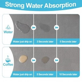 Dish Drying mat for Kitchen Non Slip Rubber Backed Kitchen Utensils Water Absorbent mat Drying mat Dish Rack Pad Countertop Kitchen Drainer pad ( 40 x 45 cm)