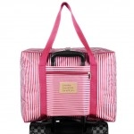 Fabric Oxford Waterproof Folding Travel Foldable Reusable Large Carry Tote Bag with Zipper Travel Duffel Bag Women's Travel Bags Lightweight Foldable Waterproof Shoulder Handbag Duffle Bag (Pink)