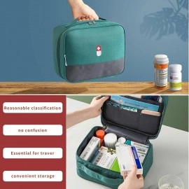 Medicine Pouch for Travel Medicine Pill Tablet Storage Organizer Bag First Aid Organizer Bag Mini Empty Medical Storage Bag for Home, Office, Travel - Set of 2