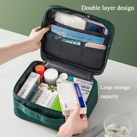 Medicine Pouch for Travel Medicine Pill Tablet Storage Organizer Bag First Aid Organizer Bag Mini Empty Medical Storage Bag for Home, Office, Travel - Set of 2