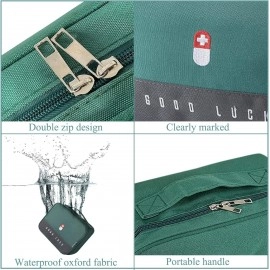Medicine Pouch for Travel Medicine Pill Tablet Storage Organizer Bag First Aid Organizer Bag Mini Empty Medical Storage Bag for Home, Office, Travel - Set of 2