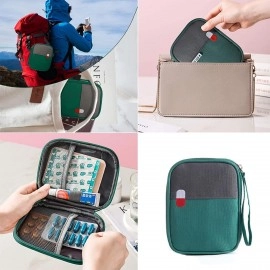 Medicine Pouch for Travel Medicine Pill Tablet Storage Organizer Bag First Aid Organizer Bag Mini Empty Medical Storage Bag for Home, Office, Travel - Set of 2