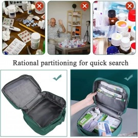 Medicine Pouch for Travel Medicine Pill Tablet Storage Organizer Bag First Aid Organizer Bag Mini Empty Medical Storage Bag for Home, Office, Travel - Set of 2