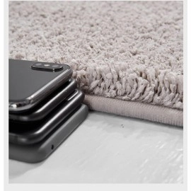 Microfiber Bath Mat Super Absorbent Anti-Skid Mats for Bathroom Mat for Kitchen Bedroom Shower Rugs Door Mat - 60 x 40 CM (Grey)