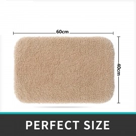 Microfiber Bath Mat Super Absorbent Anti-Skid Mats for Bathroom Mat for Kitchen Bedroom Shower Rugs Door Mat - 60 x 40 CM (Grey)