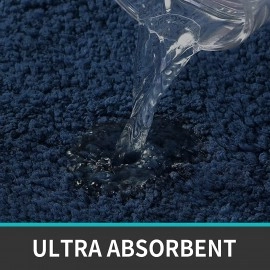 Microfiber Bath Mat Super Absorbent Anti-Skid Mats for Bathroom Mat for Kitchen Bedroom Shower Rugs Door Mat - 60 x 40 CM (Grey)