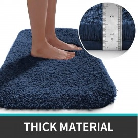 Microfiber Bath Mat Super Absorbent Anti-Skid Mats for Bathroom Mat for Kitchen Bedroom Shower Rugs Door Mat - 60 x 40 CM (Grey)