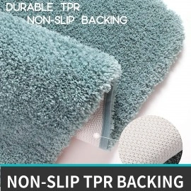 Microfiber Bath Mat Super Absorbent Anti-Skid Mats for Bathroom Mat for Kitchen Bedroom Shower Rugs Door Mat - 60 x 40 CM (Grey)