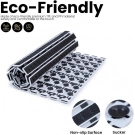 PVC Shower Mat Anti-Skid Plastic Bath Mat of PVC Rubber Shower Mat with Suction Cups and Drain Holes Foot mats for Walk-in Showers Mat (Beige)