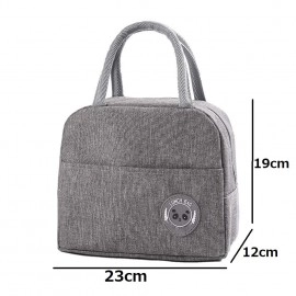 Polyester Insulated Lunch Bag Tiffin Bag for Office for Women, for Kids to School Picnic Travelling Lunch Box Cover Lunch Bag for Office with Handle (Grey) (Size: 23 X 12X 19)