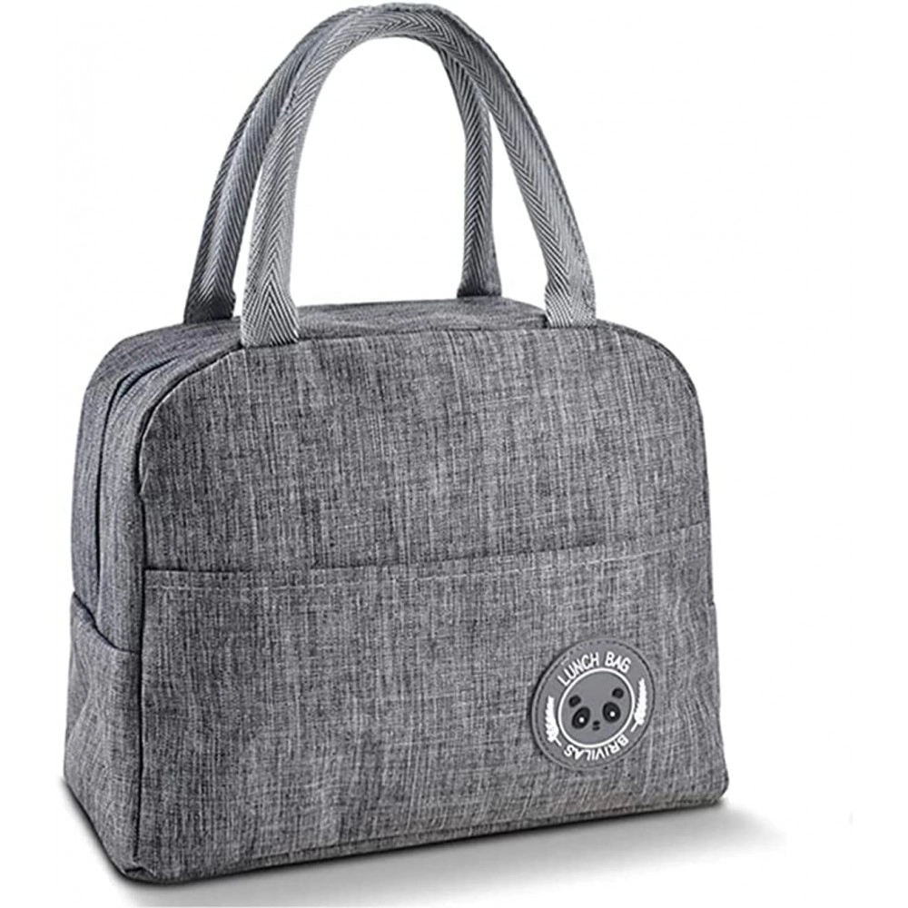 Polyester Insulated Lunch Bag Tiffin Bag for Office for Women, for Kids to School Picnic Travelling Lunch Box Cover Lunch Bag for Office with Handle (Grey) (Size: 23 X 12X 19)