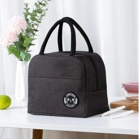 Polyester Insulated Lunch Bag Tiffin Bag for Office for Women, for Kids to School Picnic Travelling Lunch Box Cover Lunch Bag for Office with Handle (Grey) (Size: 23 X 12X 19)